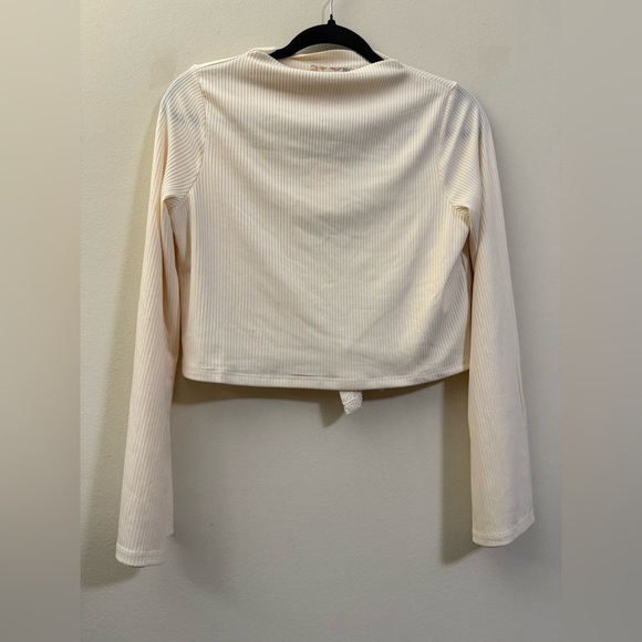 NWT Band of the Free Cropped Ribbed‎ Keyhole Back Top in Cream - S - Picture 1 of 8